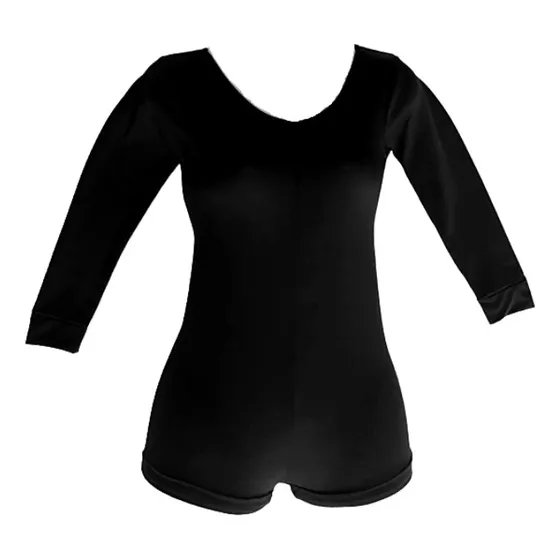 Leotardo Short Manga Larga Danza Ballet Dama