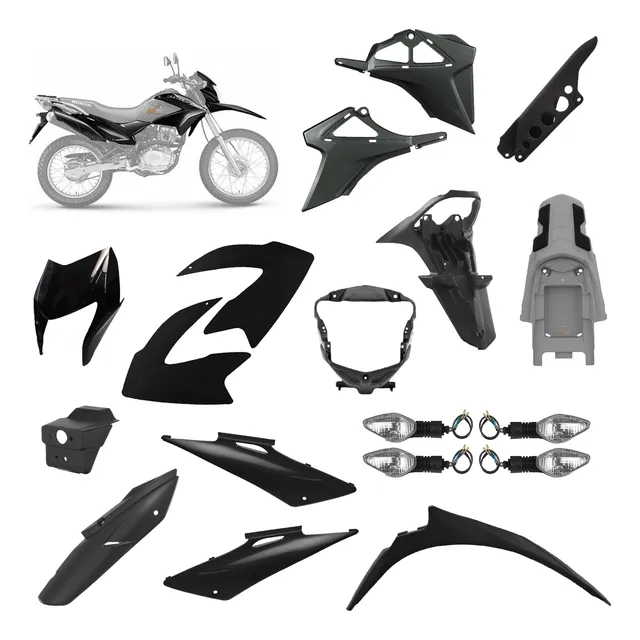Kit Carenagem Completo Nxr 150 Bros 2013 2014 Várias Cores