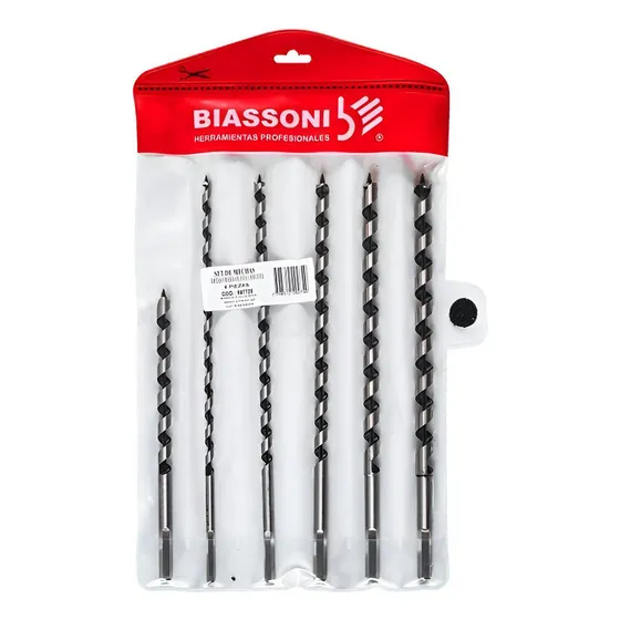Set De Mechas Biassoni 997725 Helicoidales Acero Rápido 6pzs