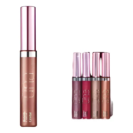 Batom Labial Cristal Una - 8ml Natura Nude/rouge/rose/cobre