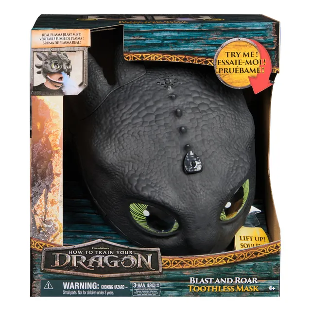 Dreamworks Dragons How To Train Your Dragon, Máscara Electrónica Blast & Roar De Toothless, Disfraces Para Niños Y Niñas De 4 Años En Adelante Para Juegos De Imaginación Y Disfraces.