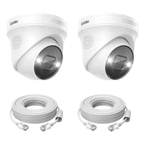 Zosi 2pk Cámara Ip Poe De Seguridad 4k 8mp Con Cables