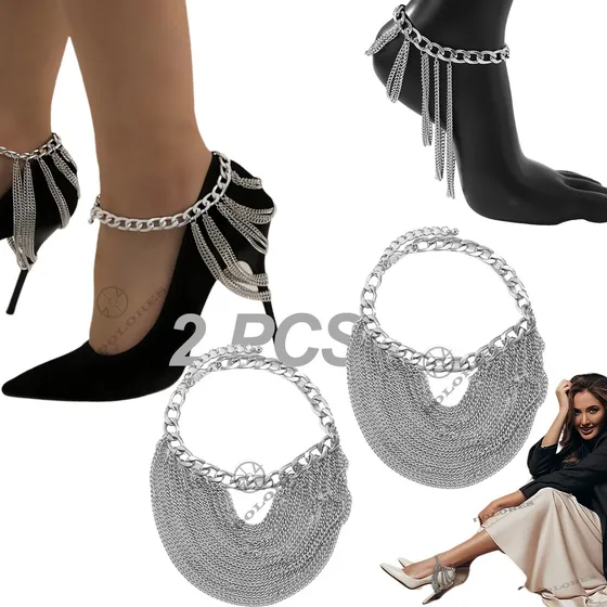 Tobillera Pulsera Mujer Eslabones Pie Tobillo Tacón Moda Set