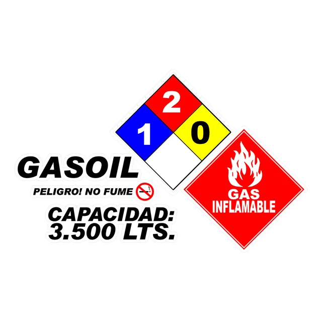 Calcomanias Rombos Nfpa Gasoil Gasolina Combustible