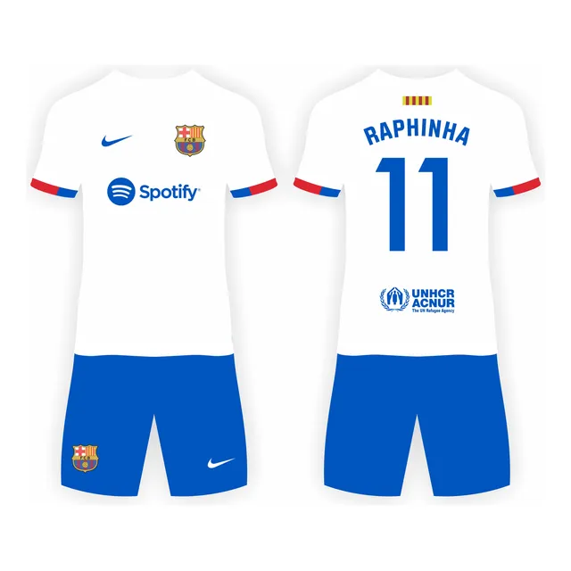Conjunto Para Niños Futbol Barcelona Blanco