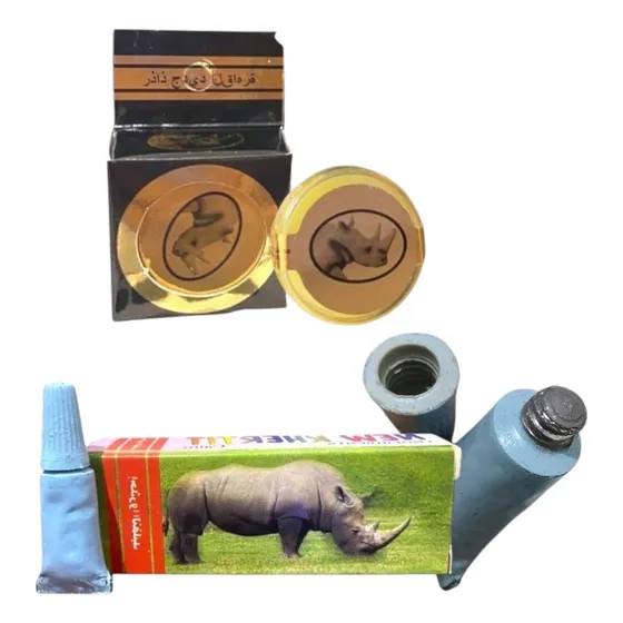 X2 Retardante Rhino Azul Dorado Crema Lubricante Masculino