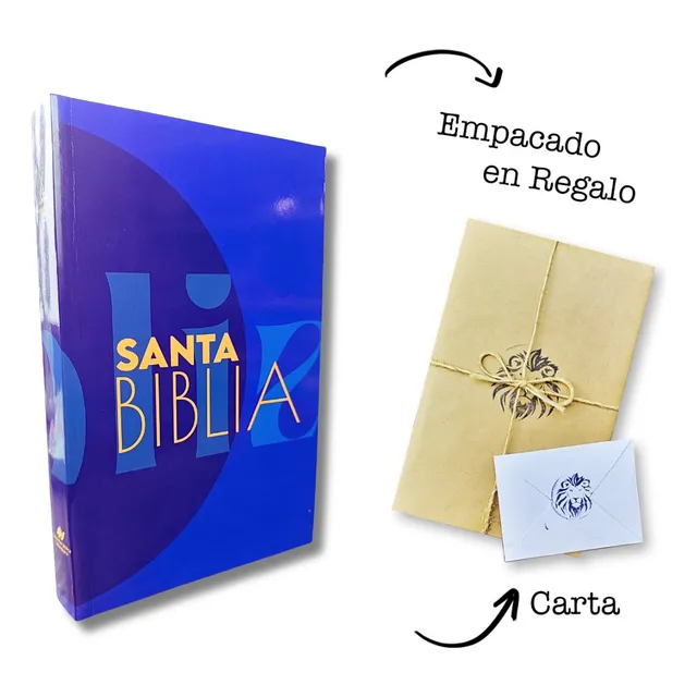 Biblia Reina Valera 1960 Económica Azúl+empaque De Regalo