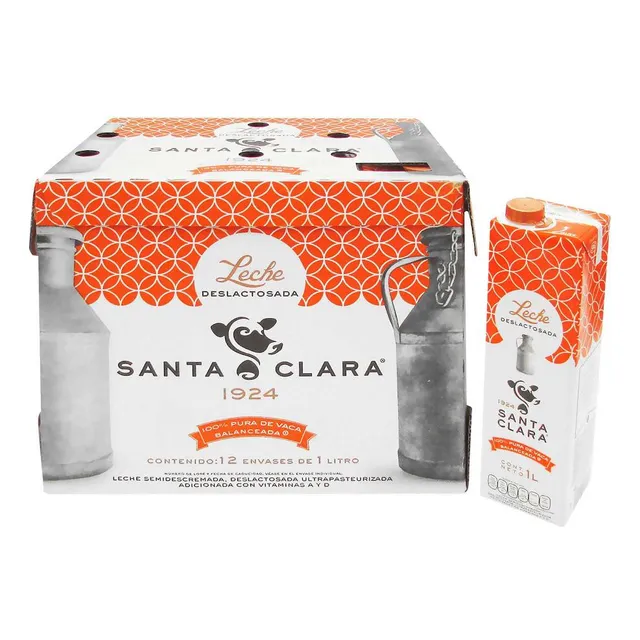 Leche Deslactosada Santa Clara 12 Pzas De 1 L C/u