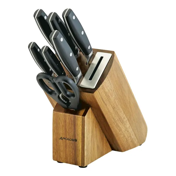 Set Cuchillos 8 Pzs Anolon Acero Japonés C/ Afilador P/ Chef