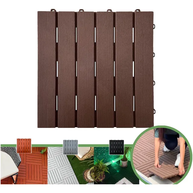 Kit 9 Deck Modular Plástico - Box, Varanda, Quintal, Piscina