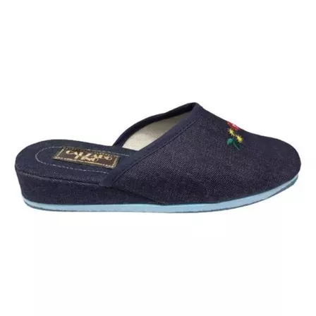 Chinelas Jean Mujer Dama Taco Chino 3 Cm Art 224