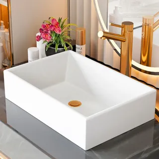 Decormobily Cuba Pia Sobrepor Apoio Retangular 40x28cm Banheiro Lavabo Branca Dec