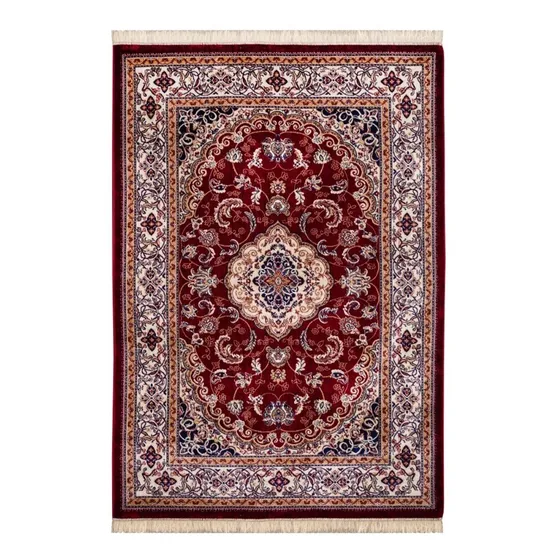 Tapete Tabriz Indiano 250x300cm 2,50x3,00m Tipo Persa Belga Cor Vermelho Desenho do tecido Clássico