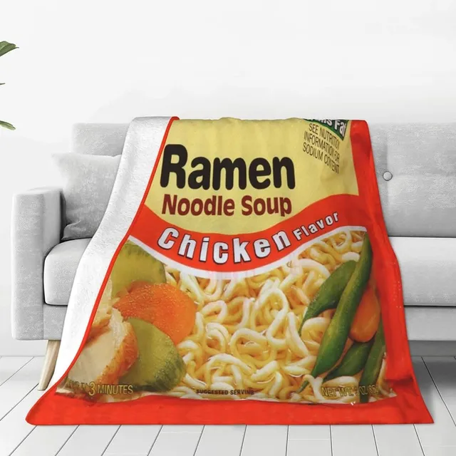 Suave Y Acogedor Ramen Franela Fideos Instantáneos Manta De 