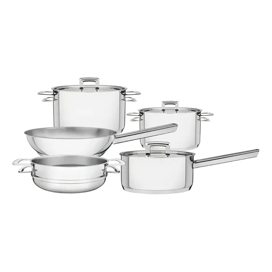 Bateria de cocina Tramontina Brava 5 piezas Color Acero