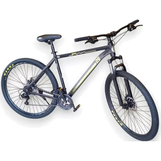 Bicicleta Fiat 500 Mtb R29 21v Aluminio C/ Suspensión Negra Color Negro Tamaño Del Cuadro M