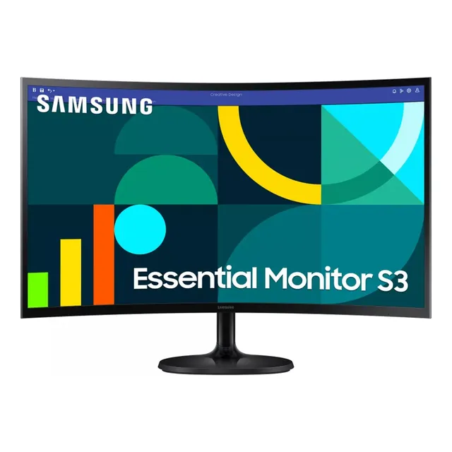 Monitor Curvo Samsung Essential S3 Lcd 27 Fhd 100hz Hdmi Color Negro