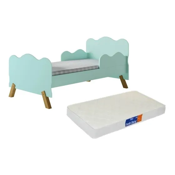 Cama infantil Nuvem Angel retro com colchão VJ Móveis