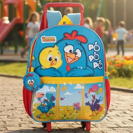 Mochila Galinha Pintadinha Bolsa Carrinho Para Crianças