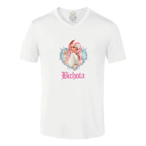 Polera Karol G - Rosa - Bichota - V -  Estampaking