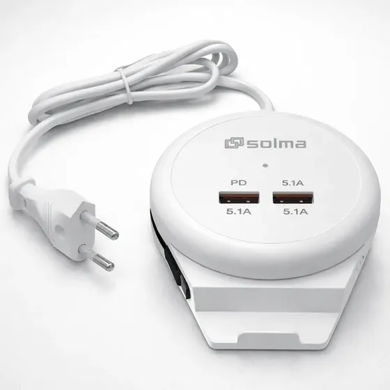 Cargador Usb Multiple Estacion 4 Puertos Enchuefe 65w +cable