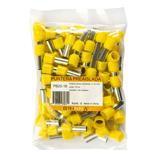 Puntera Tubular Terminal Tiff 25mm Brinna X100 Puntera Tubular Terminal Tiff 25mm Brinna X100