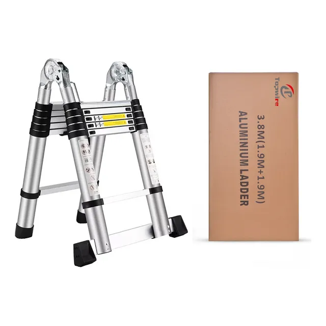 3.8m Escalera Telescópica Aluminio Plegable Multiusos