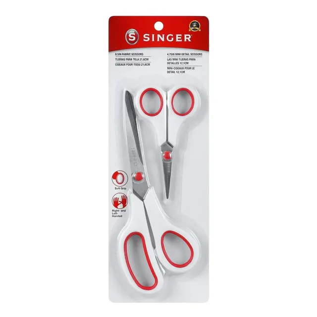 Tijeras Singer 3404, Paquete De 1, Rojo Y Blanco