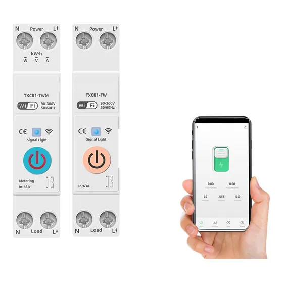 Interruptor Inteligente 63a Tuya Wifi 1p Disyuntor Energía
