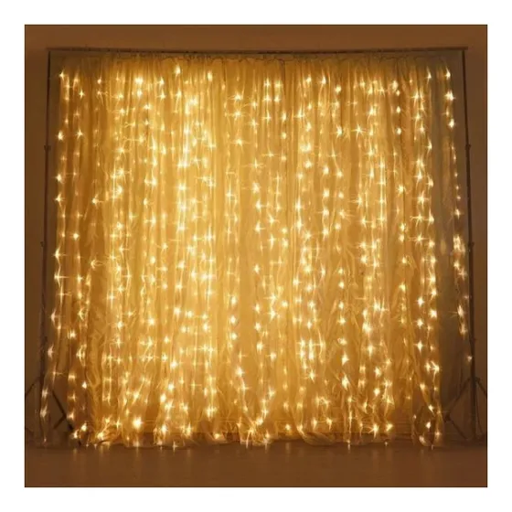 Cortina 900 Leds Warm Fixa 127v 4x3m Cor das luzes Incandescente 127V