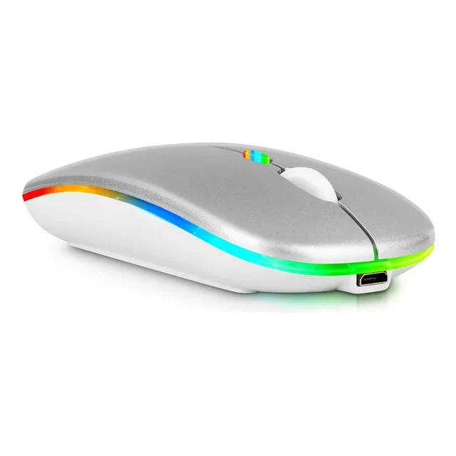 Mouse Inalámbrico Rgb Dual 2.4g Bluetooth 5.1 Recargable