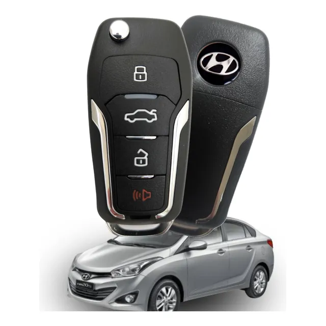Chave Canivete Hb20 Sedan 2013 A 2019 Completa Com Chip