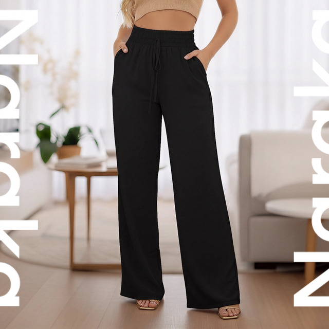 Calça Feminina Pantalona Duna Wide Leg Cintura Alta