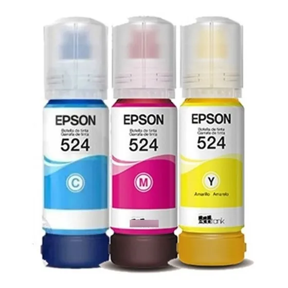 Pack Kit Tinta Original Epson T524 L15150 L15160 3 Colores