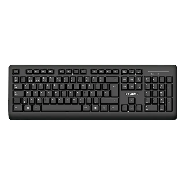 Teclado Inalambrico Negro Usb Oficina Etheos Qwerty Español