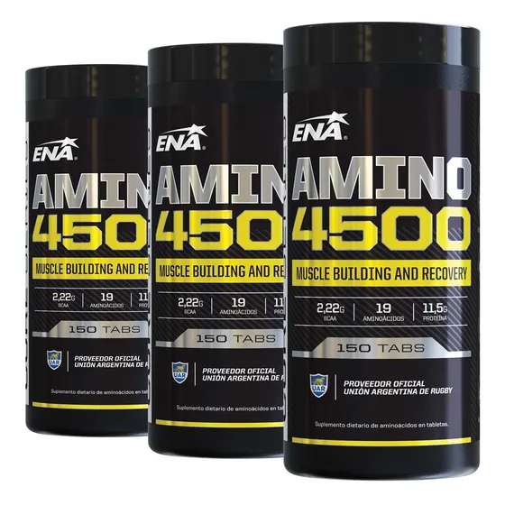 3 Potes Amino 4500 Ena Aminoacidos Recuperacion Muscular