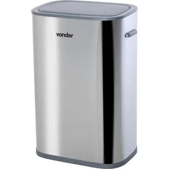 Lixeira Inox Retangular 55l Com Abertura Por Sensor Vonder
