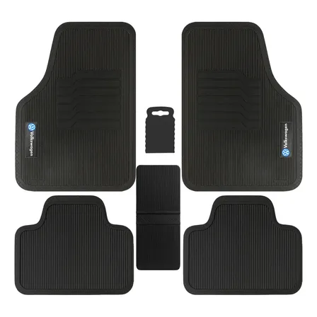 Kit Jogo Tapete Automotivo Borracha Volkswagen + Lixeira 5 Peças Gol G6 2013 A 2016