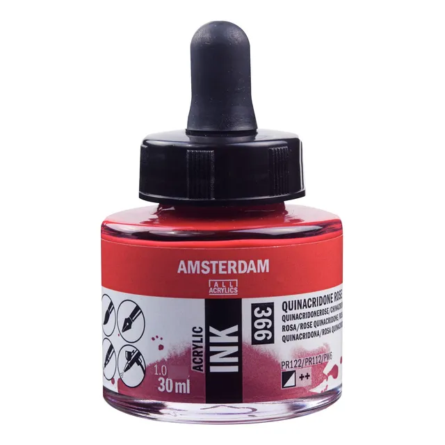 Botella Tinta Acrílico 30 Ml Quinacridona Rosa 366