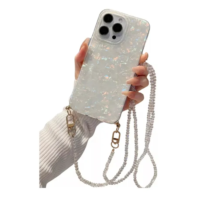 Carcasa Para iPhone + Colgante Funda Celular Mujer Tornasol