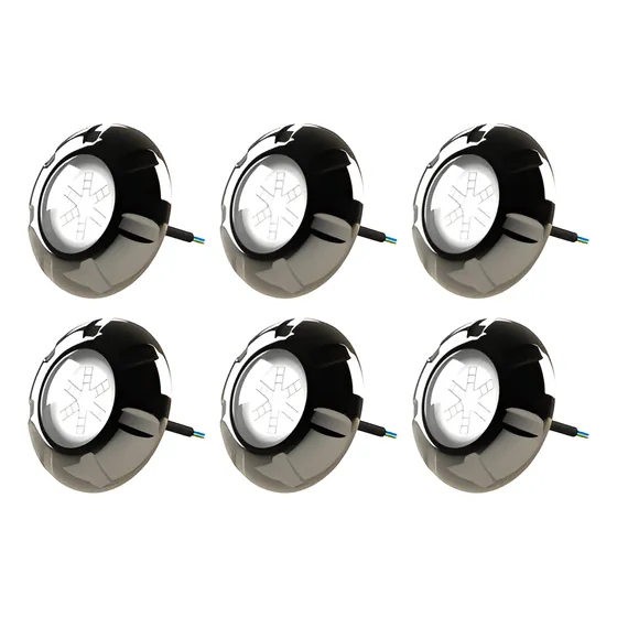 Kit 6 Refletor Led Inox Rgb 9w Para Piscina Luxpool