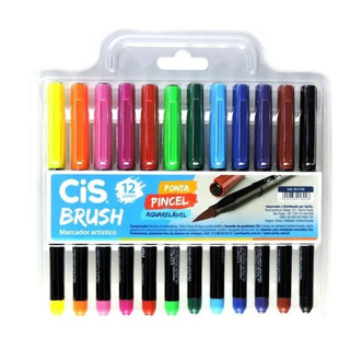 Kit Marcador ArtĂstico Brush Pen Cis 12 Cores AquarelĂĄvel Kit Marcador ArtĂstico Brush Pen Cis 12 Cores AquarelĂĄvel