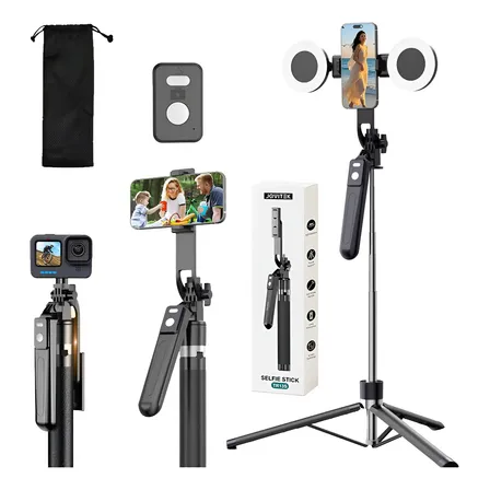 Trípode Selfie Stick 170cm Acero Inoxidable 2 Luces Grandes