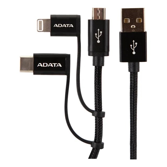Cable Adata Micro Usb 3 En 1 Negro Electrotom