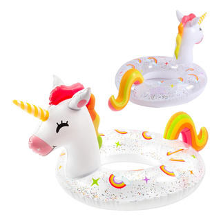 Salvavidas Unicornio Glitter Arcoiris Inflable Flotador Salvavidas Unicornio Glitter Arcoiris Inflable Flotador