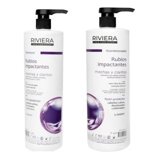 Shampoo+acond Rubios Impactantes Riviera 1l Matizador Diario