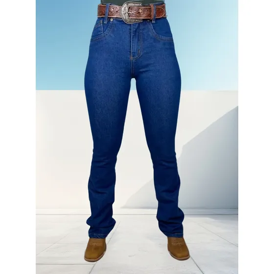 Calça Feminina Jeans Flare Para Usar Com Bota Texana Botina