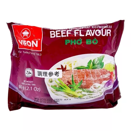 Fideos De Arroz Instantáneos Sabor Carne 60gr Origen Vietnam