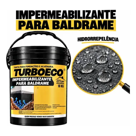 Tinta Impermeabilizante Fundação Baldrame 18kg - Ottom Grafite Acetinado