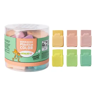 Caixa De Borracha Tom Pastel Capa Plastica 24 Un Colorida Caixa De Borracha Tom Pastel Capa Plastica 24 Un Colorida
